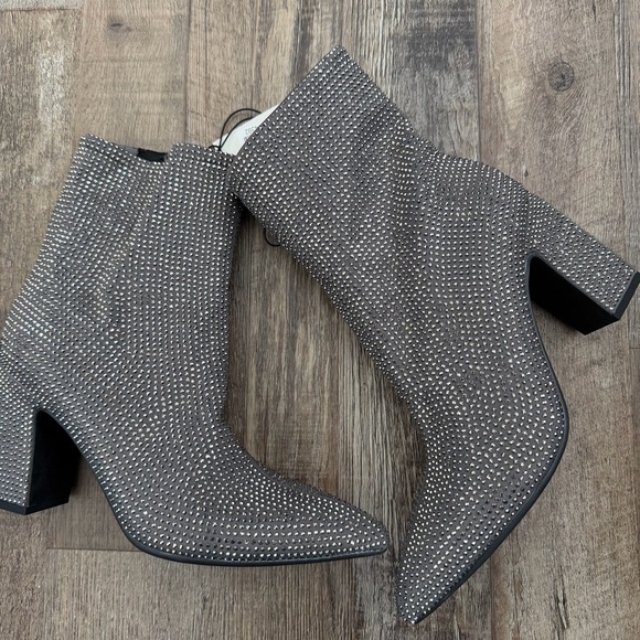 Women's Cassidy Rhinestone Ankle Boots - A New Day Silver 7 - Picture 7 of 8